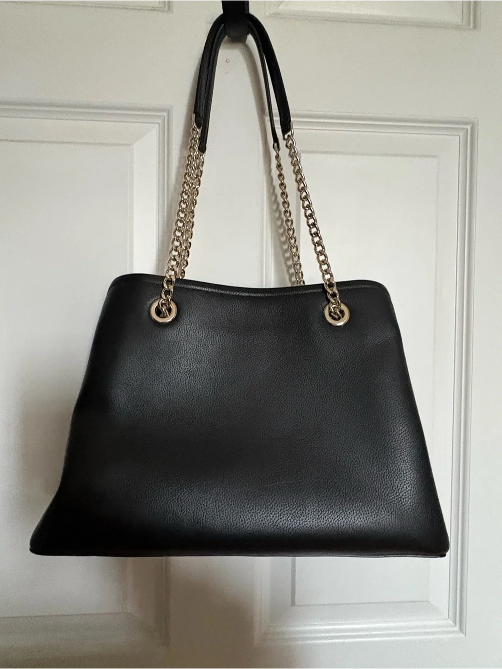 kate spade black pebbled leather tote bag
